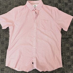 Casual Pink Checkered Button Down Shirt